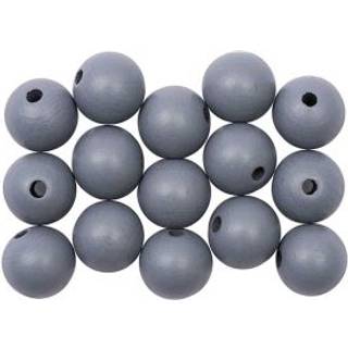Holzkugeln speichelecht 12mm 15 Stück - Grau