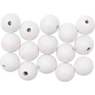 Holzkugeln speichelecht 12mm 15 Stück - Weiß