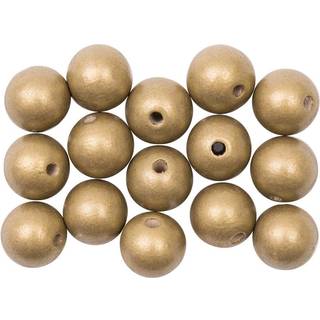 Holzkugeln speichelecht 12mm 15 Stück - Gold