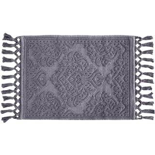 Jean Pierre - Ricardo Bath Mat Woven Fringe Badev?relse T?pper 100% Bomuld Premium Badev?relsesindretning - M?l 17 """" X 31 """" - m?rkegr?