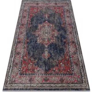 Moderne tæppe MUNDO E0551 ornament, ramme vintage udendørs rød / sort 80x250 cm