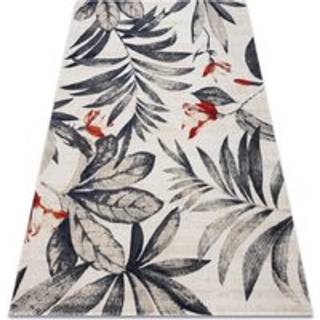 Moderne tæppe MUNDO E7181 blade boho udendørs beige / blå 120x170 cm