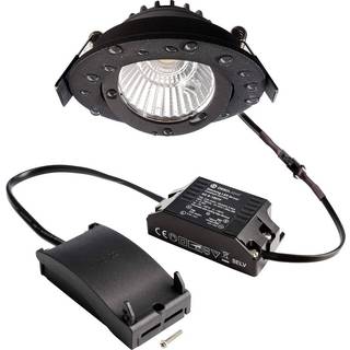 Forsænket loftlampe Dione, IP44, 4.000 K, sort, dæmpbar