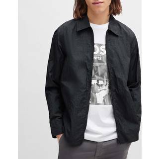 BOSS Orange Herren Overshirt schwarz meliert