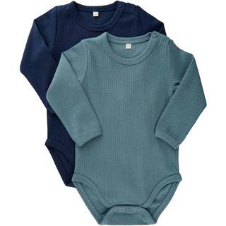 Minymo 2-pak Rib Babybodyer Goblin Blue 62 cm    62 cm  unisex