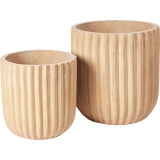 Broste Copenhagen Fiber Krukker Antique 2-pak - Krukker Ler Beige - 14469061