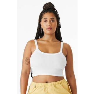 Bella BL1012 Women´s Micro Rib Spaghetti Strap Tank Solid White Blend XL
