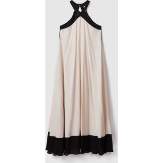 Reiss Reiss Neutral/Black Aubree Relaxed Colourblock Maxi Dress