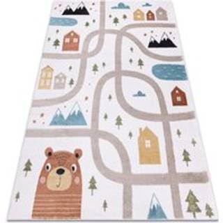 Tæppe SJOV Polar til børn, gader, skov, creme 200x290 cm