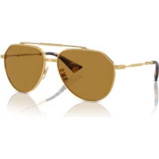 Dolce & Gabbana Mand DG2302 02/53 Solbriller Metal Guld Brun Pilot Normal