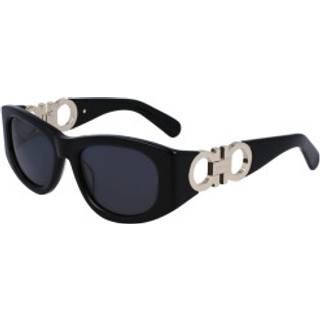 Ferragamo Kvinde SF1082SN 001 Solbriller Acetat Sort Rund Normal Normal