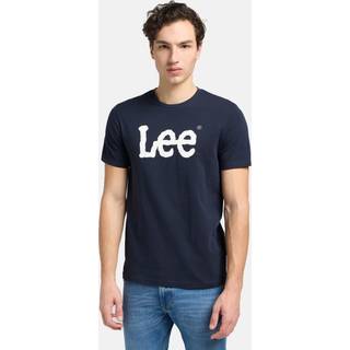 Lee Regular Wobbly Logo Tee Navy Drop Size XXL