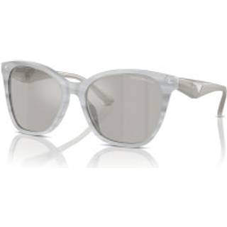 Emporio Armani Kvinde EA4222U 611487 Solbriller Acetat Grå Grå Sommerfugl Normal Flash
