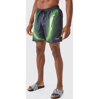 Mens Black Mid Length Sports Swim Short