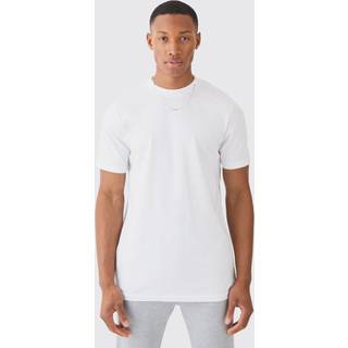 Mens White Basic Slim Fit Crew Neck T-Shirt