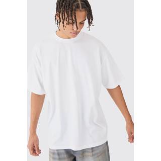 Mens White Basic Oversized Crew Neck T-shirt
