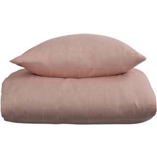 Sengetøj 140x220 cm - Blødt, jacquardvævet bomuldssatin - Check rosa - By Night sengesæt