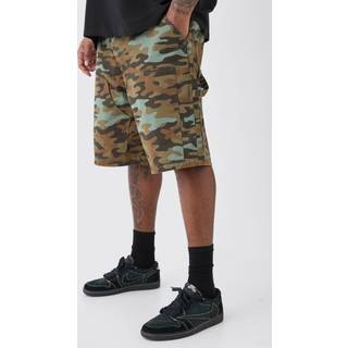 Mens Multi Plus Fixed Waist Camo Twill Carpenter Shorts