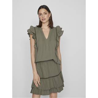 VILA Vitovan S/S flounce top Dark Green 36