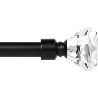 Knobelite 1 Pack Black 1 tommer diameter gardinst?nger til vinduer Justerbar gardinstang s?t fra 36 til 72 tommer (3-6ft) Enkelt vinduesbehandlin