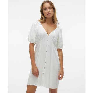 Vero Moda - Hvid - Vmmymilo 2/4 Short Button Dress Wvn - X-Small