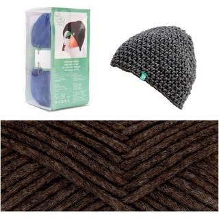 Häkelset Mütze Wild Wild Wool uni - Dunkelbraun