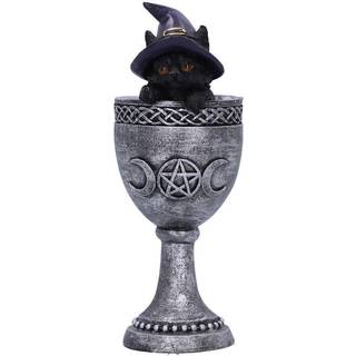 Coven Cup Hexenkatze mit Silber Kelch 15,7cm