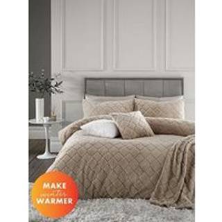 Catherine Lansfield Catherine Lansfield Natural Soft Diamond Cosy and Warm Fleece Duvet Cover Set