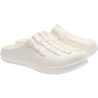 Mens Ecru Perforated Skeleton Moulded Mule