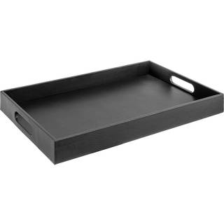Hjem omdefineret smuk moderne elegant 18 """" x12 """" rektangel klassisk sort faux læder dekorativ osmannisk sofabord parfume stue køkken servering
