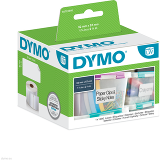Dymo S0722540 / 11354 Hvid 32 x 57, 1000 stk. universaletiket - Kompatibel