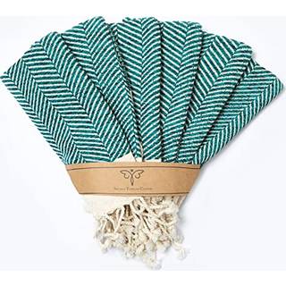 Smyrna Turkisk bomuld Køkken opvaskemiddel Sildebone -serie Pakke på 6 100% Bomuld 12x12 Maskinvaskbare vaskeklude Blød absorberende forudviklet