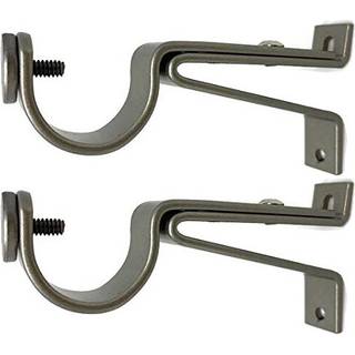 Urbanest Justerbar solid zink robust gardinstangbeslag v?gholder passer op til 1 tomme til 1 18 tommer gardin gardinstang 2 stykker - tin s?lv