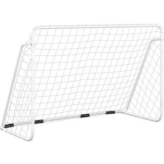 fodboldmål med net 180x90x120 cm stål hvid