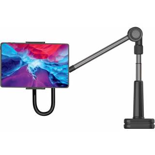 Fixed Relax Universal Tabletholder til Skrivebord - Max Tablet: 125-215mm - Sort / Sølv