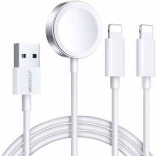Joyroom 3-i-1 USB kabel med 2x Lightning stik og Apple Watch oplader