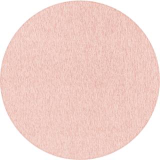 Nizza Rund Kortluvet tæppe Ensfarvet - Rosa - 200x200 (Rund)