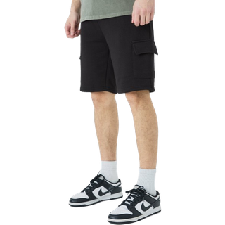 Mens Black Tall Loose Fit Cargo Jersey Short
