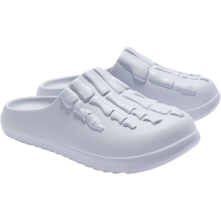 Mens Light Grey Perforated Skeleton Moulded Mule