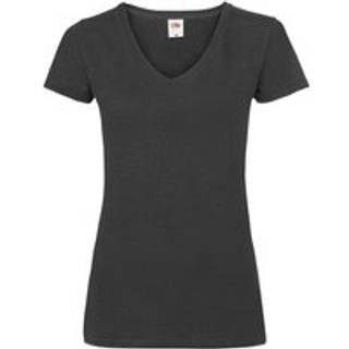 Fruit of the Loom Lady Fit Valueweight V-neck T - Black - Medium