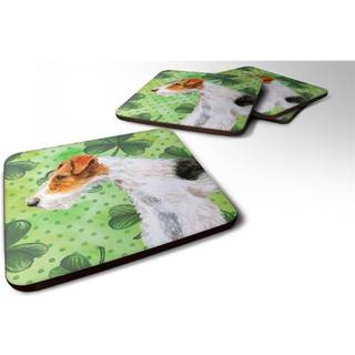 """" Caroline's Treasures Fox Terrier St Patrick's Decorative Coasters Multicolor """"