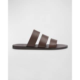Loro Piana Naha leather slides - brown - EU 44