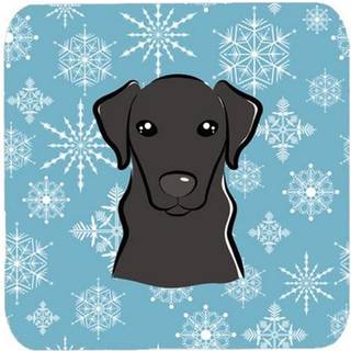 """" Caroline's Treasures BB1669FC Snowflake Black Labrador Foam Coasters (sæt af 4) 3.5 """" """" Multicolor """"