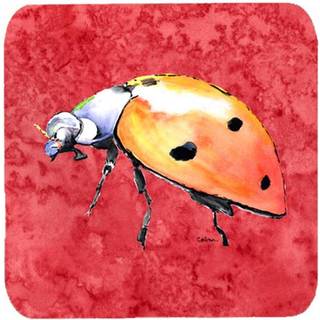 """" Caroline's Treasures 8868FC Lady Bug på røde skumcoasters (sæt på 4) 3,5 """" ""H x 3,5"" """" W multicolor """"