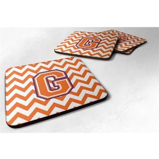 """" Caroline's Treasures CJ1062-GFC-brev G Chevron Orange og Regalia Foam Coaster (Sæt på 4) 3.5 """" ""Multicolor"" ""