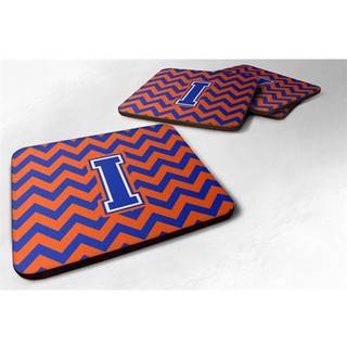 """" Caroline's Treasures CJ1044-IFC-brev I Chevron Orange og Blue Foam Coaster (Sæt på 4) 3.5 """" ""Multicolor"" ""