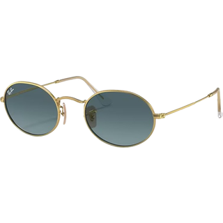 Ray - Ban Unisex RB3547 OVAL 001/3M Solbriller Metal Guld Blå Rund Normal Skygge