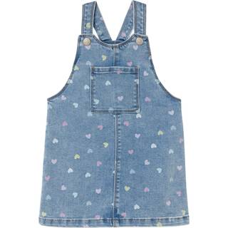 Name It Medium Blue Denim Hearts Overall Kjole