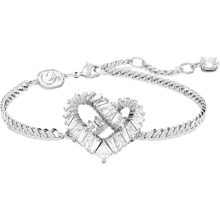 Swarovski Matrix Silver Heart Bracelet - 20cm