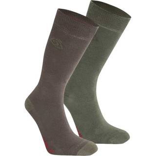 Craghoppers Nosilife Travel Twin Pack Socks Vandresokker størrelse 43-47 farve olivengrøn